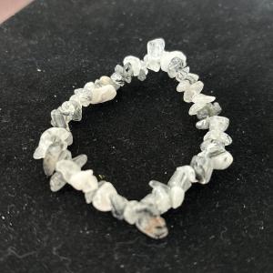 Photo of Tourmalated Quartz Stone Natural Raw Bracelet Reiki Yoga Gift Crystal