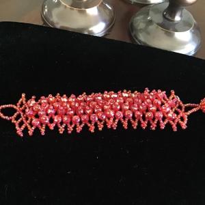 Photo of Beautiful Red Glass Crystal Beads Bracelet