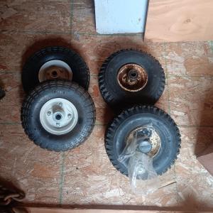 Photo of 2 NEW 4.1/3.50-4 WHEELS AND 2 USED ONES
