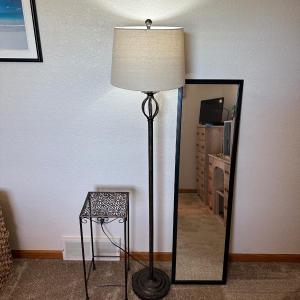 Photo of FLOOR LAMP, DOOR MIRROR AND TABLE/PLANT STAND