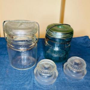 Photo of Collection of Vintage Glass Mason Jars