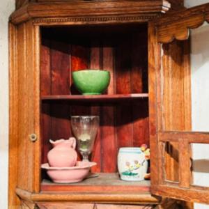 Photo of Wood Corner Cabinet with 2 Shelves