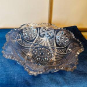 Photo of Beautiful Crystal Bowl with Sawtooth Edging