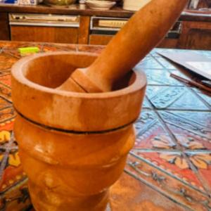 Photo of Wooden Mortar and Pestle
