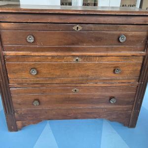 Photo of Antique Wood Chest of Drawers Dresser