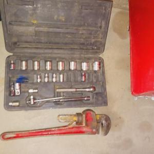 Photo of SOCKET SET AND A PIPE WRENCH