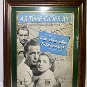 Photo of Vintage CASA BLANCA Framed Sheet Music 12.5" x 15.5" in Good Preowned Condition.