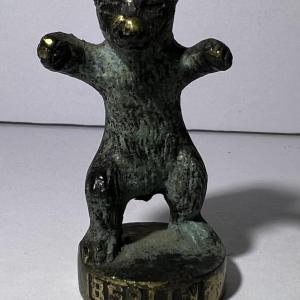 Photo of Antique Mid-Century BERLIN BEAR Bronze Figurine 2.16" Tall in Good Preowned Cond