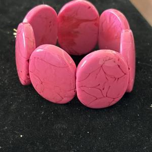 Photo of Natural Resin Bracelet (elasticated) in Light Pink