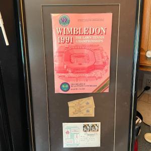 Photo of Wimbledon 1991 Framed Collage; Program, Ticket Stubs, Event Cover Framed Size 17