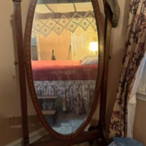 Photo of Traditional Queen Anne Style Wood Cheval Mirror