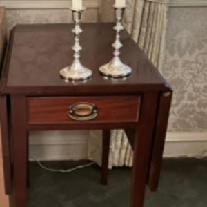 Photo of Vintage Side Table / Bedside Table with foldable sides