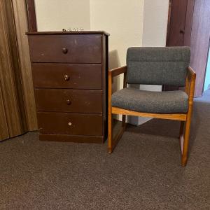 Photo of 4 DRAWER DRESSER AND CHAIR