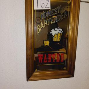 Photo of MIRRORED "HONEST BARTENDER WANTED" SIGN