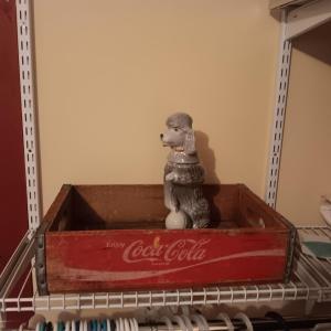 Photo of VINTAGE COCA-COLA WOODEN CRATE AND POODLE BEAM BOTTLE