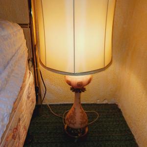 Photo of VINTAGE PINK GLASS TABLE LAMP