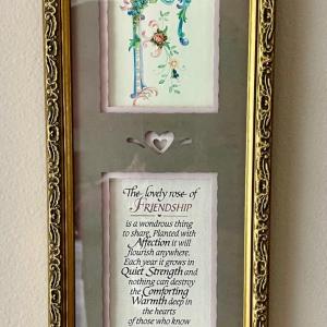 Photo of Friendship Saying Stitched Message Framed approx 8" x 12"