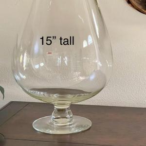 Photo of Huge clear brandy sniffer shaped vase 15" tall