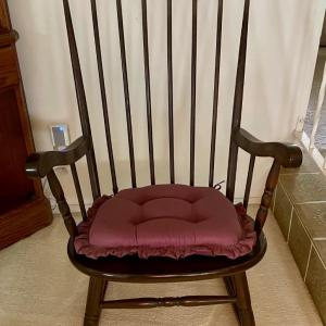Photo of Wood Rocking Chair dark stained maple with chair pad