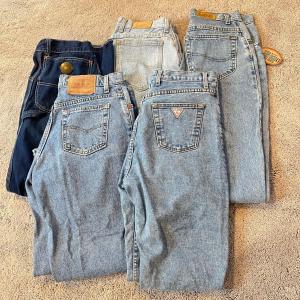 Photo of Lot of 5 Pairs Women’s Vintage Jeans Denim