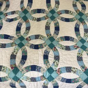 Photo of Vintage Embroidered Quilt Bed Spread 94" x 110" in Nice Fair-Good Condition.
