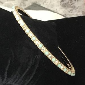 Photo of Beautiful, gold tone, crystal turquoise, Bengal bracelet