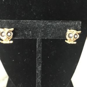 Photo of Gold, toned owl, earrings