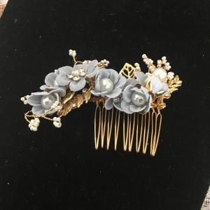 Photo of Romantic gold with Floral Hair Comb /Clip / Headpiece for Brides and Bridesmaids