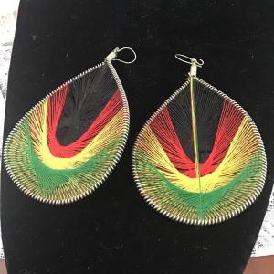 Photo of Feather yarn earrings