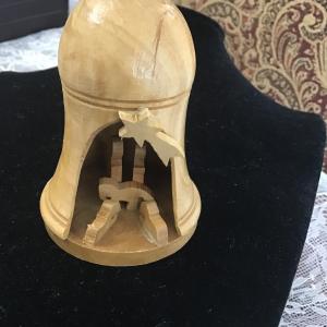 Photo of Vintage Handcrafted Wood Nativity Scene Ornament