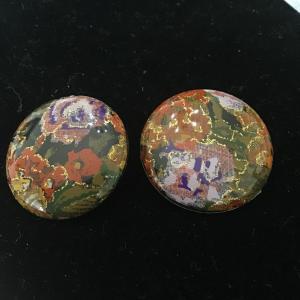 Photo of Floral round clip on earrings