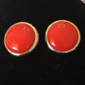 Photo of Vintage red clip on earrings