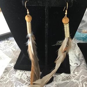 Photo of Feathers long earrings
