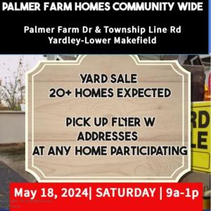 Photo of Multi Family Garage Sale Sat 5/18 9am - 1pm Palmer Farm Development Yardley, PA
