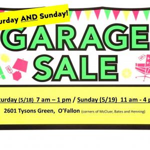 Photo of 63368 –Dardenne Prairie GARAGE SALE    May 18/19… SAT and SUNDAY!