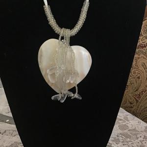 Photo of Large Heart Necklace With Tassels Heart