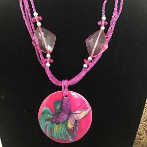 Photo of Glass and Shell Necklace Butterfly