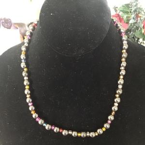 Photo of Black onyx metal beaded colors necklace