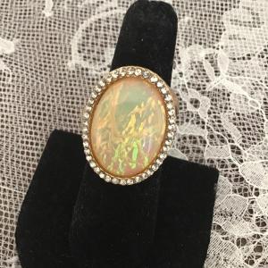 Photo of Gold toned opal ring