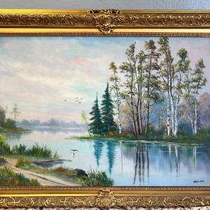 Photo of Hasselbar Large OIl Landscape painting