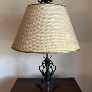 Photo of Vintage Mid-Century Cast Arts & Crafts Table Lamp 24.75" Tall as Pictured.