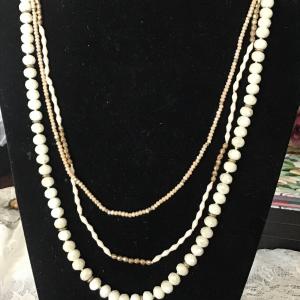 Photo of Beautiful sparkly Three Strand glass,bead long necklace