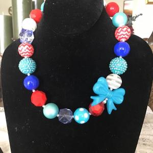 Photo of Red, white, and blue statements big beaded necklace