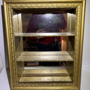 Photo of Vintage/Antique Gold Gilt Baroque Mirrored Deep Wall Shadow Box 15.5" x 19" in G