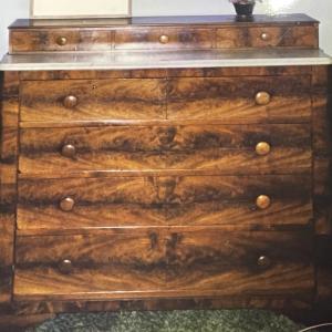 Photo of Antique Partial Marble Top Dresser 42.75" Tall, 45" Wide, 21.5" Deep in Good Pre