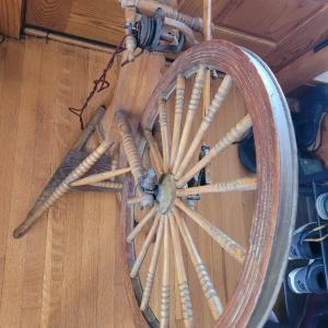 Photo of ANTIQUE spinning / carding wheel from Norway