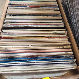 Photo of Vintage Record crate full of records