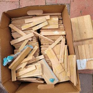 Photo of Box of oak parquet flooring