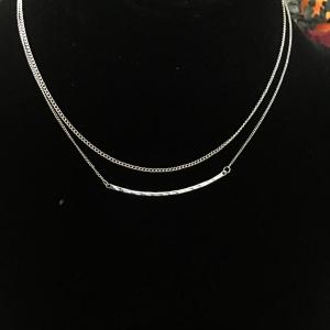 Photo of Very cute two strand, silver, toned choker necklace