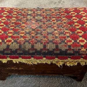 Photo of Antique Hand Made Foot Ottoman Early 1900's w/Secret Compartment and Made from a